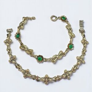 Two Vintage Hallmarked Sterling & Gold Filled Retro Link Bracelets